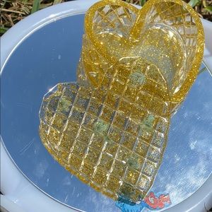 💛GOLD RESIN HEART JEWELRY HOLDER
